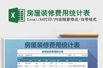 2021年房屋裝修費(fèi)用統(tǒng)計(jì)表免費(fèi)下載
