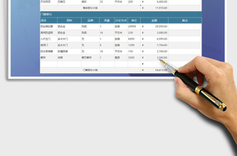 2021年房屋装修费用统计表免费下载