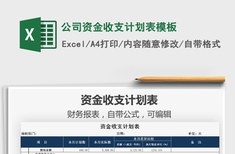 2021年公司資金收支計劃表模板