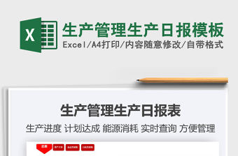 2021年生產管理生產日報模板