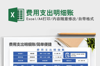 2021年費用支出明細賬