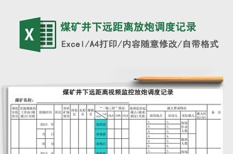 2021年煤礦井下遠距離放炮調度記錄
