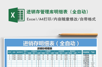 2021年進(jìn)銷存管理庫(kù)明細(xì)表（全自動(dòng)）