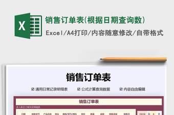 2021年銷售訂單表(根據(jù)日期查詢數(shù))
