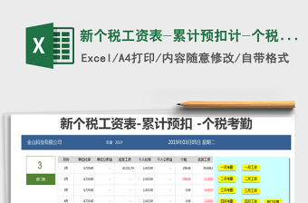 2021年新个税工资表-累计预扣计-个税考勤社保专项