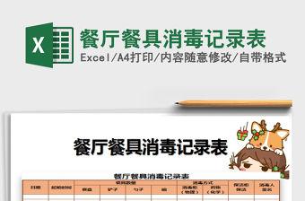 2021年餐廳餐具消毒記錄表