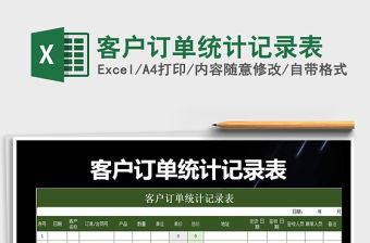 2021年客戶訂單統計記錄表