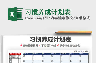 2021年習慣養(yǎng)成計劃表