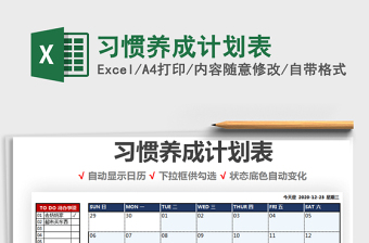 2021年習(xí)慣養(yǎng)成計(jì)劃表