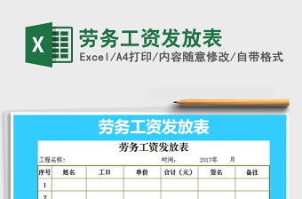 2021年勞務(wù)工資發(fā)放表