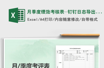 2021年月季度績效考核表-釘釘日志導出直接生成