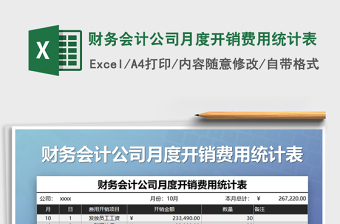 2021年財務(wù)會計公司月度開銷費(fèi)用統(tǒng)計表