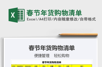 2021年春節(jié)年貨購物清單免費(fèi)下載