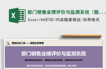 2021年部門銷售業(yè)績評(píng)價(jià)與監(jiān)測系統(tǒng)（酷似小軟件）