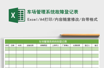 2021年車場(chǎng)管理系統(tǒng)故障登記表