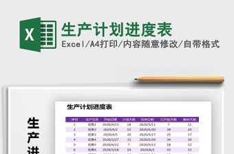 2021年生產(chǎn)計劃進度表