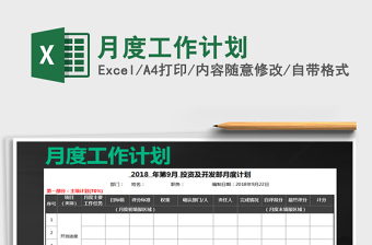 2021年月度工作計(jì)劃