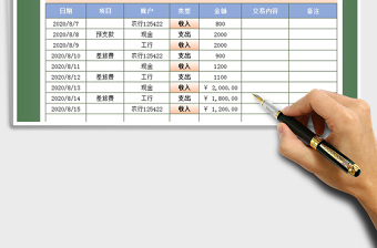 2021年出纳收支登记表