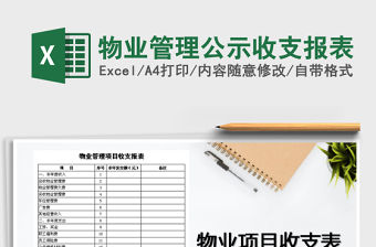 2021年物業管理公示收支報表