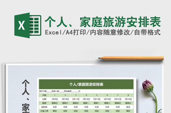 2021年個(gè)人、家庭旅游安排表