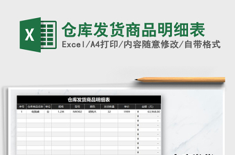 2021年倉庫發(fā)貨商品明細(xì)表