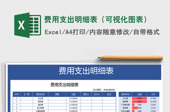 2021年费用支出明细表（可视化图表）