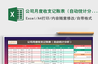 2022月度收支记账表