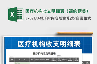2021年醫療機構收支明細表（簡約精美）