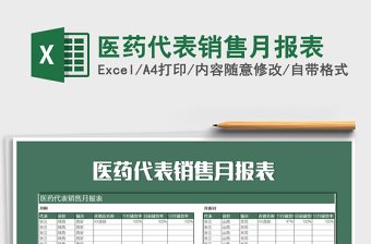 2021年醫(yī)藥代表銷售月報(bào)表