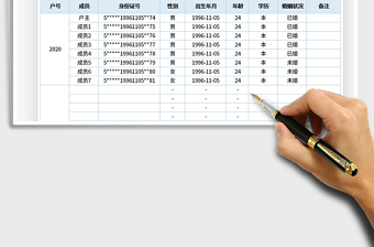 2021年人口普查登记表