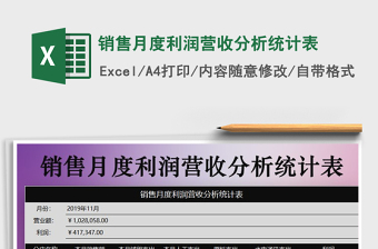 2021年銷售月度利潤營收分析統(tǒng)計(jì)表