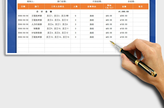 2021年误餐费报销审批明细表