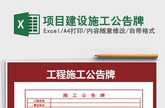 2021年項目建設施工公告牌免費下載