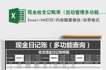 2021年現金收支記賬表（自動管理多功能查詢）