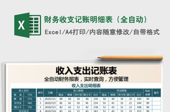 2021年財(cái)務(wù)收支記賬明細(xì)表（全自動(dòng)）