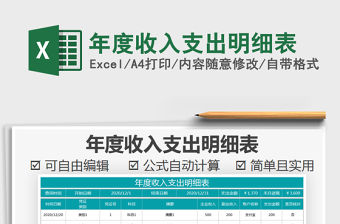 2021年年度收入支出明細(xì)表