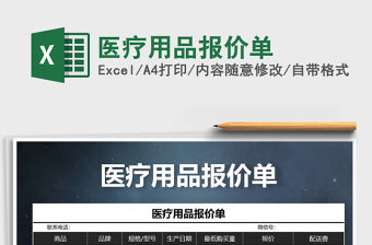 2021年醫療用品報價單