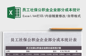 2021年員工社保公積金企業(yè)部分成本統(tǒng)計(jì)