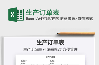2021年生產(chǎn)訂單表
