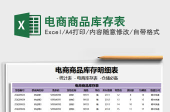 2021年電商商品庫存表