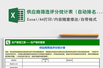 2021年供應(yīng)商篩選評分統(tǒng)計(jì)表（自動(dòng)排名）