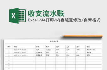 2021年收支流水賬