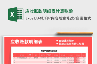 2021年應(yīng)收賬款明細表計算賬齡