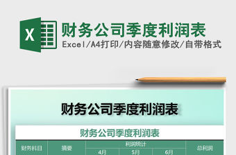 2021年財務公司季度利潤表