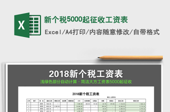 2021年新個稅5000起征收工資表