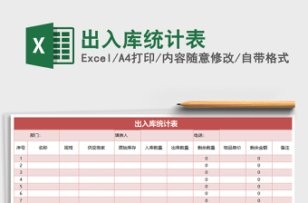 2021年出入庫統(tǒng)計表