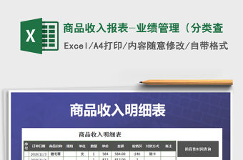 2021年商品收入報表-業(yè)績管理（分類查