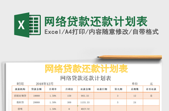 2021年網(wǎng)絡(luò)貸款還款計劃表