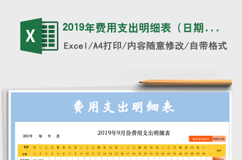2021年2019年費(fèi)用支出明細(xì)表（日期自動更新）