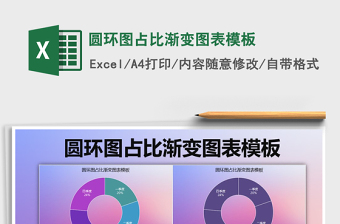 2021年圓環(huán)圖占比漸變圖表模板